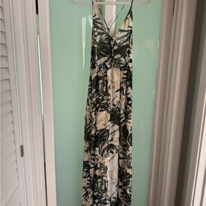 H&M Tropical Print Maxi Dress - Green and Cream
